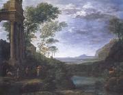 Claude Lorrain Landscape with Ascanius Shooting the Stag (mk17) oil painting on canvas